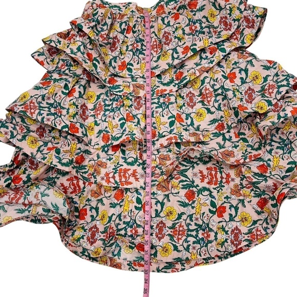 Buru Teagan Floral Print Tiered Ruffle Midi Pocketed A-Line Skirt NWT Party - Picture 6 of 14